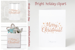 Golden Merry Christmas quote sublimation design clipart png Product Image 2