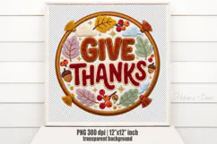 Thanksgiving day Chenille Embroidered Patch Puffy design PNG Product Image 1