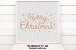 Golden Merry Christmas quote sublimation design clipart png Product Image 1