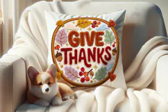 Thanksgiving day Chenille Embroidered Patch Puffy design PNG Product Image 3