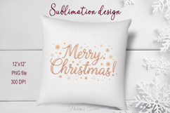 Golden Merry Christmas quote sublimation design clipart png Product Image 3
