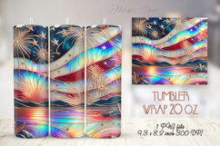 USA Fourth of July tumbler wrap 20oz |Patriotic Fireworks Product Image 1