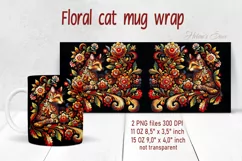 Flower cat Mug Sublimation png| Flowers cat |Art cat bouquet Product Image 2