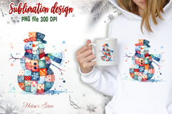 Cute snowman clipart | Retro patchwork t shirt designs png Product Image 1