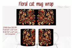 Flower cat Mug Sublimation png| Flowers cat |Art cat bouquet Product Image 3