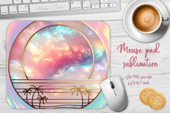 Pink summer beach watercolor mouse pad sublimation designs Product Image 1