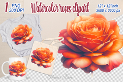 Watercolor Aesthetic Roses Clipart | Amazing bright Flower Product Image 1