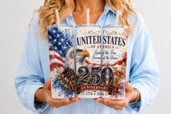 USA 250th Anniversary Eagle 20oz Tumbler Wrap PNG Product Image 2