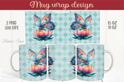 Cute butterfly mug wrap sublimation 15oz 11oz | Summer vibes Product Image 1