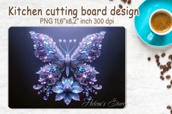 3d Crystal butterfly cutting board sublimation | Glass board Product Image 1