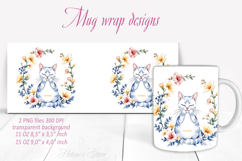 Watercolor Cat mama mug wrap Sublimation design 15 oz 11oz Product Image 1