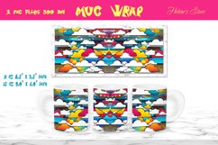 Pop art mug wrap sublimation |Cloudy comic mug wrap design Product Image 1