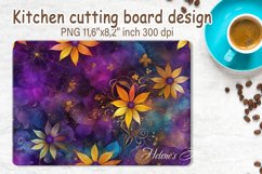 Watercolor flowers pattern design cutting board sublimation Product Image 1