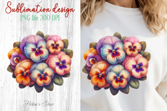 Summer flowers sublimation design png | Cute pansy clipart Product Image 1