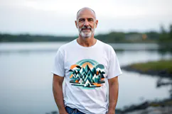 Adventure mountains man white t-shirt mockup JPG and PSD Product Image 2