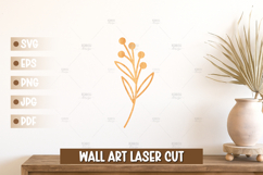 6 botanical florals wall art elements for laser cut Product Image 5