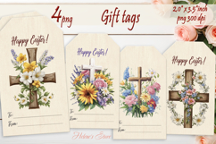 Easter cross Gift Tags| Happy Easter BUNDLE|Cute bunny label Product Image 11