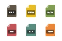 Set Of File Formats Icons Product Image 1