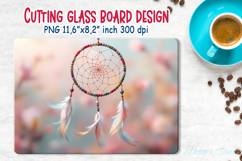 Boho dreamcatcher kitchen glass cutting board sublimation Product Image 1