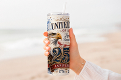 USA 250th Anniversary Eagle 20oz Tumbler Wrap PNG Product Image 5