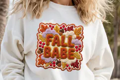 Autumn Chenille Embroidered Patch Puffy design PNG Product Image 1