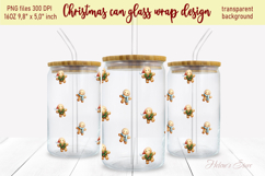 Marry Christmas gingerbread men can glass wrap 16oz png Product Image 1