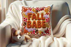 Autumn Chenille Embroidered Patch Puffy design PNG Product Image 3