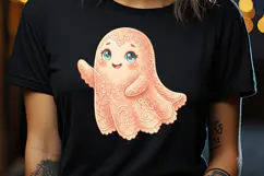 Cute Halloween clipart | Kawaii ghost sublimation design PNG Product Image 3
