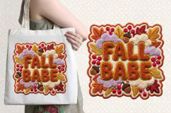 Autumn Chenille Embroidered Patch Puffy design PNG Product Image 4