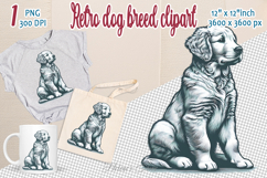 Cute vintage dog clipart | Retro dog breed design png Product Image 1