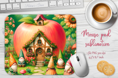 Cute forest gnomes house mouse pad sublimation design png Product Image 1