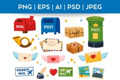 Cute Love Letter Doodle| Vector &amp; PNG Mail Illustration Product Image 1