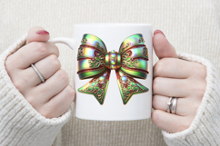 Christmas coquette bows design|Red Green bow T-shirt clipart Product Image 3