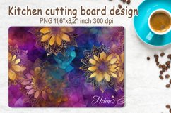 Watercolor flowers pattern design cutting board sublimation Product Image 1