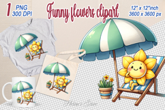 Cute flower clipart | Funny floral summer girly designs Product Image 1