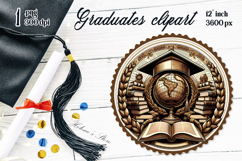 Graduate sublimation png| Graduating vintage postage stamp Product Image 1