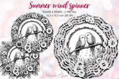 Cute birds windspinner |Lovebirds Wind spinner sublimation Product Image 1