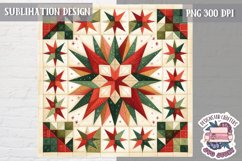 Christmas Patchwork Sublimation Design PNG Glitter Shine Product Image 1