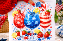 4th of July Wine Glasses PNG Product Image 1