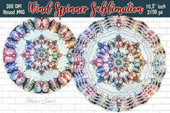 Christmas Snowflake Wind Spinner wrap sublimation design png Product Image 1