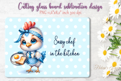 Cute chicken and funny quote cutting board sublimation png Product Image 1
