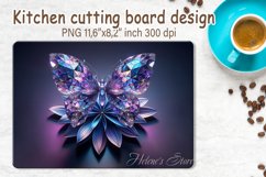 3d Crystal butterfly cutting board sublimation | Glass board Product Image 1