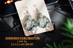 Gold Aquamarine Ocean earrings design| Teardrop earring png Product Image 1