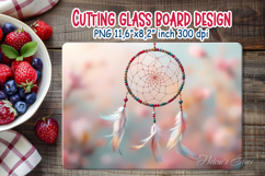 Boho dreamcatcher kitchen glass cutting board sublimation Product Image 2