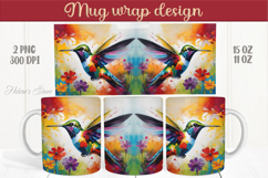 Cute Hummingbird mug wraps sublimation designs |Humming bird Product Image 1