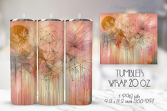 Florals pink tumbler sublimation wrap|Spring abstract design Product Image 1
