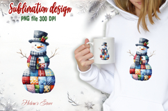Cute snowman clipart | Retro patchwork t shirt designs png Product Image 1