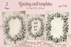 Vintage floral frame for cardmaking | Scrapbooking templates Product Image 1