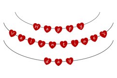 Valentine day garland in flat style on white background. Product Image 1
