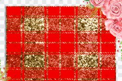 16 Luxury Gold and Red Glitter Plaid Tartan Digital Papers Product Image 6